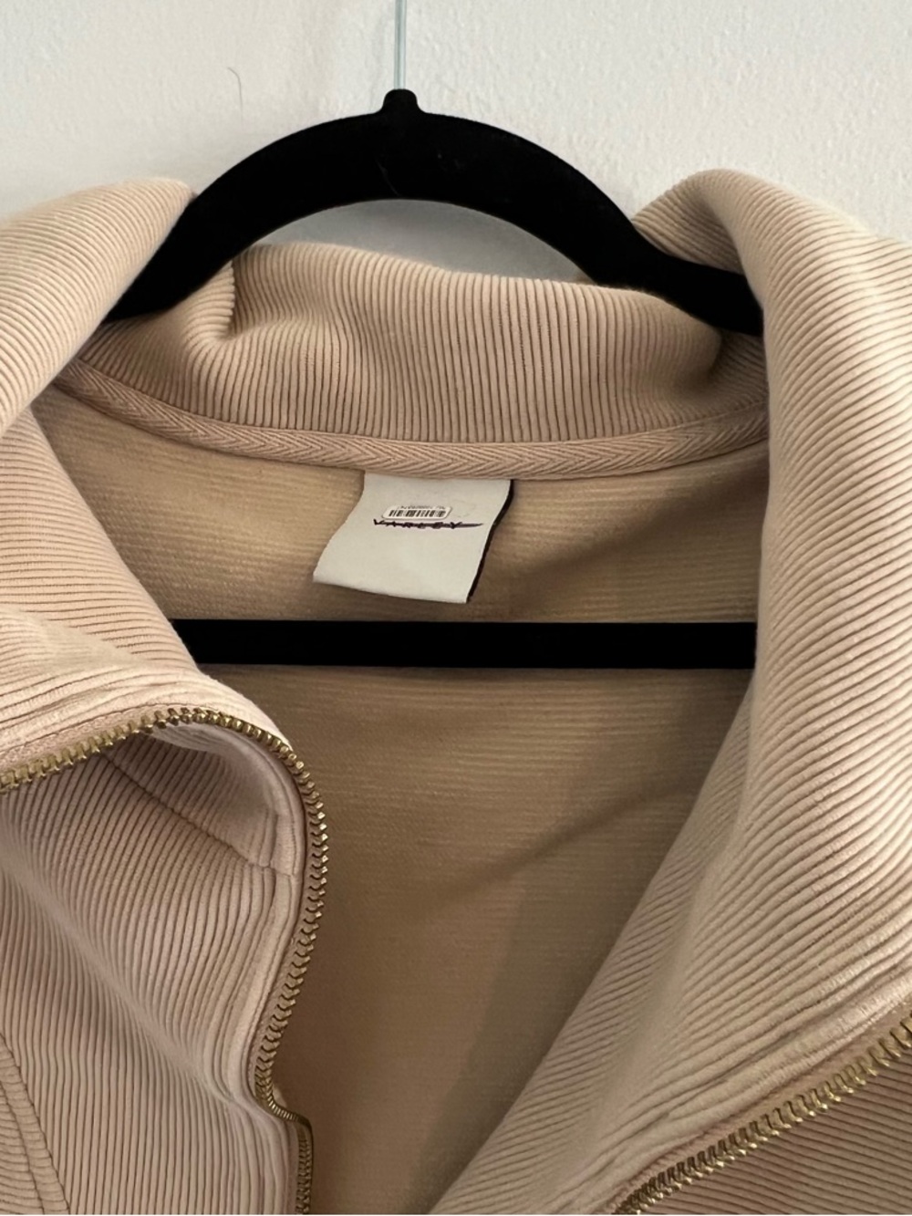 Varley Beige Ribbed Zip Jacket - Picture 5 of 8